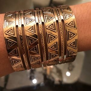Express gold and black tribal cuff